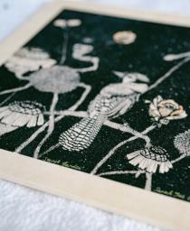 Handmade Silkscreen print on wood image 4