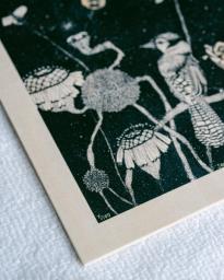 Handmade Silkscreen print on wood image 5