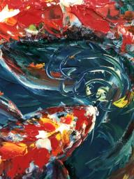 Lucky koi fish painting - Moving Sale image 3