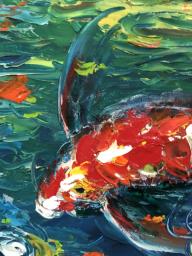 Lucky koi fish painting - Moving Sale image 4