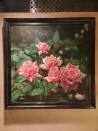 Original Oil Painting of Roses by Louise image 3