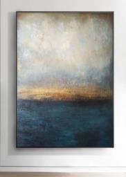 Painting  100x70cm black frame image 1