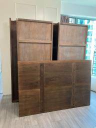 dismantledqueen size wooden bed frame image 3