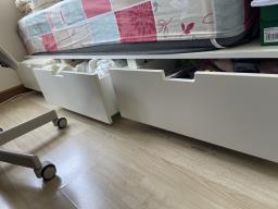 2 Ikea Bed Base 1 gray and 1 white image 1