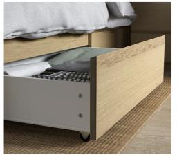Bed  150x200 cm and 2 drawers image 3