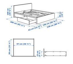 Bed  150x200 cm and 2 drawers image 4