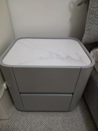 Bed frame with mattress and 2 side table image 4