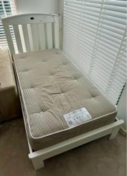 Boori - White Single Bed Frame  Matress image 1