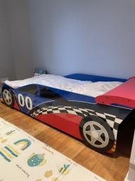 Childrens racing car bed with mattress image 2