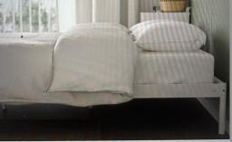 Double Bed Frame  White Durable image 1
