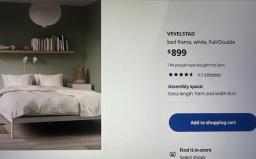 Double Bed Frame  White Durable image 3