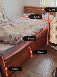 Double bed in solid wood image 1