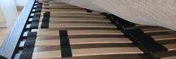 Double bed mattress with wooden frame image 3
