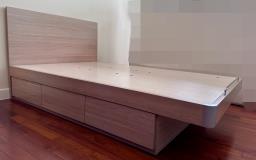 Double Bed w 3 Drawers and Wooden Panel image 3