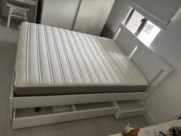 Double bed with mattress image 1