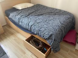 Double Bed With Three Drawers  Mattress image 1