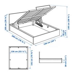 Double Ottoman Ikea Malm Bed Frame black image 4