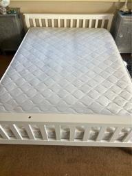 Double size wooden bed with mattress image 1