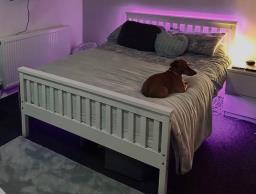 Double Size Wooden Bed With Mattress image 2
