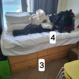 euro beech single bed mattress image 1