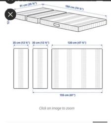 ext bed frame with matress 91x190 cm image 5