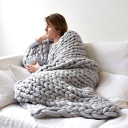 Hand Knitted Weighted Blanket - Grey image 1