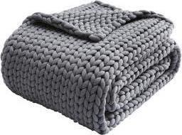 Hand Knitted Weighted Blanket - Grey image 5