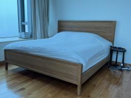 Hardwood King size bed image 1
