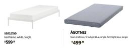 Ikea Bed Frame and Mattress image 1