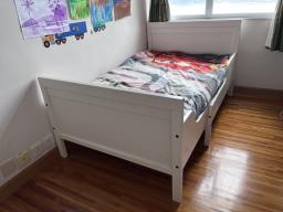 Ikea extendable single bed and mattress image 1