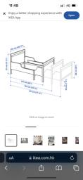 Ikea extendable single bed and mattress image 2