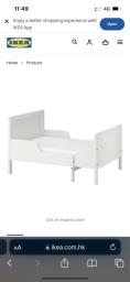 Ikea extendable single bed and mattress image 3