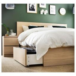 Ikea King bed with 2 drawers image 6
