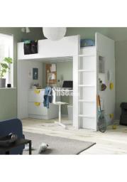Ikea loft bed with desk and wardrobe dra image 1