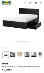 Ikea Malm Bedframe  Hush Home Mattress image 3