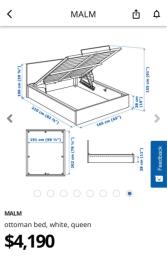 Ikea ottoman bed white queen image 3