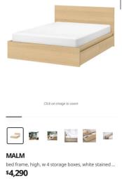 Ikea Queen bed 4 storage drawer boxes image 2