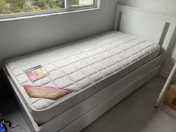 Ikea single bed frame and mattress image 1
