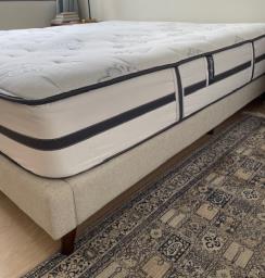 King Upholstered Bed Frame - Like New image 3