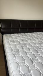 Leather Master bedframe and mattress image 4