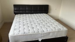 Leather Master bedframe and mattress image 5