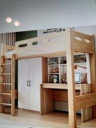 Loft Bed wcloset desk drawers ladder image 3