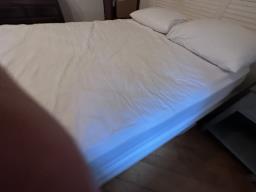 Lovely white queen-sized bed image 3