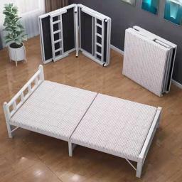 Metal folding Bed with Fix Mattress image 1