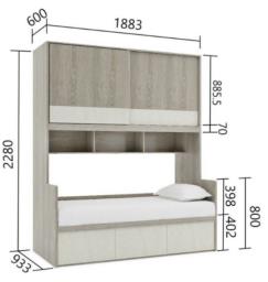 Nice wooden bed with Carbinet image 2