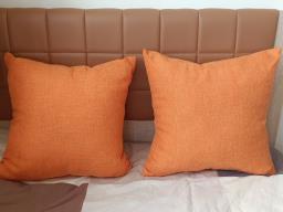 Orange Square Pillow Set x 2 image 2