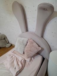 Pink bunny bed with side table image 5