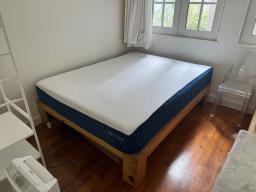 Queen Like New Mattress  Free  Bed Frame image 1