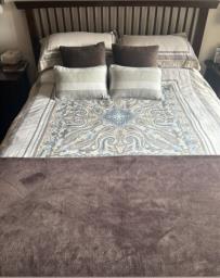 Queen Size Bed and side table image 1