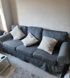 Queen size bed  Sofa Tv  cabinet image 1